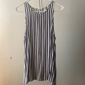Sleeveless blue and white striped Old Navy top
